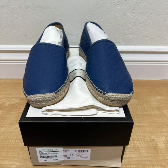 GUCCI Microguccissima Pattern Leather Espadrilles - Picture 1 of 8